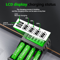 PUJIMAX 3400mah Haute Capacité 1.5V AA Cellule de Batterie Rechargeable Cylindrique Lithium-ion Batteries Pack et AA 3A Chargeur de Batterie