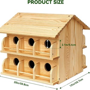 Nido de pájaros de madera para colgar al aire libre, hábitat para la cría de aves, caja decorativa para patio, comedero para pájaros - Product Image 2