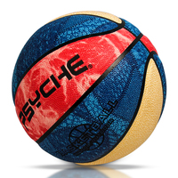 Ballon de basket en cuir PU PSYCHE personnalisé avec logo, taille 5, pour compétition en intérieur et extérieur