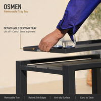OSMEN DIVA Handcar avec table de rangement multifonctionnelle en aluminium pour l'extérieur Patio