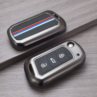 Étui à clés de voiture en alliage de zinc DM pour 3 boutons housse de clé de voiture pour Mahindra Roger XUV 500 ensemble de porte-clés à distance à rabat
