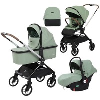 Poussette pour enfants Kidilo avec options d'assise et de réclinaison, design à double pliage et vue haute, mobilité omnidirectionnelle à quatre roues pour bébé