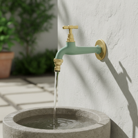 Robinet mural en laiton pour usage extérieur et intérieur, robinet de jardin, robinet de cour, robinets d'eau personnalisables en blanc