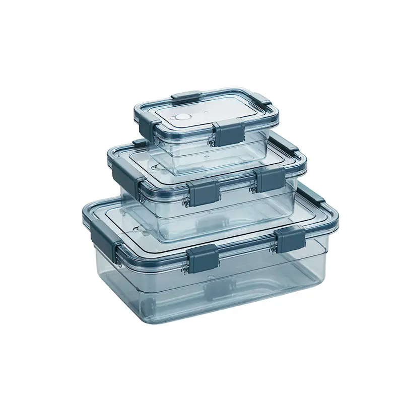 आयताकार पारदर्शी सील खाद्य Crisper बड़े क्षमता संरक्षण बॉक्स फ्रिज भंडारण दोपहर के भोजन के बॉक्स