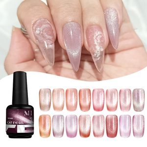 Esmalte de Uñas en Gel MH Rosa Ojo de Gato, Esmalte de Uñas en Gel Magnético Brillante Rosa Azul, Botella de 15 ml - Product Image 1