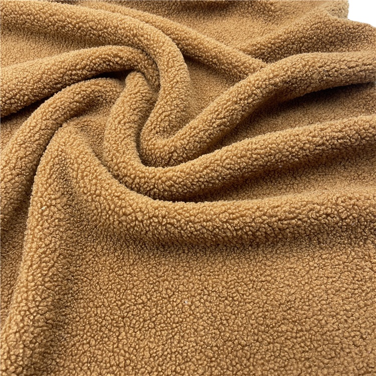 Eco-friendly Granular Fleece Faux Lamb's Wool Polyester Spandex Imitation Teddy Bear Fur Fabric Pu Leather