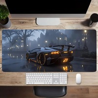 Tapis de souris de voiture élégant et cool Tapis de souris noir pour bureau d'ordinateur Tapis de bureau pour PC Clavier portable Tapis de jeu