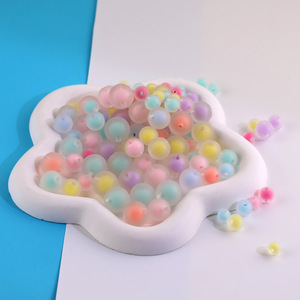 Perles rondes givrées 8mm 10mm 12mm 14mm 16mm en acrylique, résine plastique, perles en vrac pour la création de bijoux DIY - Product Image 4