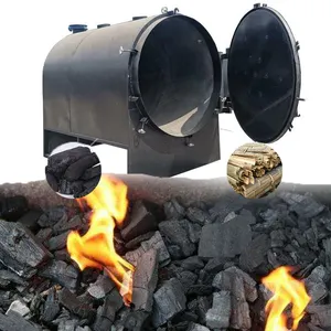 Buen precio Horno de carbonización de coco continuo horizontal Máquina de carbón de registro de flujo de aire Horno de carbonización sin humo