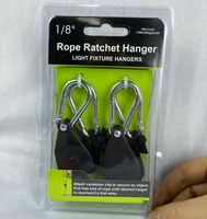 Nouveau paquet de 2 paires de fixations réglables en métal renforcé robuste de 1/8 "élèvent la lumière corde Clip cintre à cliquet