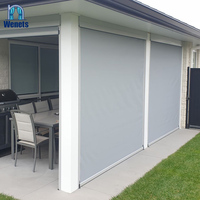 Persiana Exterior Resistente al Viento y a la Lluvia, Pantalla Lateral para Pérgola, Persiana Enrollable con Cierre de Cremallera
