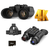 Binoculares de Visión Nocturna Infrarrojos de Largo Alcance 4K de 10x y 850nm con Pantalla 3D de Doble Pantalla para Montar en Casco