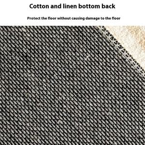 <span class=keywords><strong>Tappeto</strong></span> da comodino <span class=keywords><strong>color</strong></span> <span class=keywords><strong>crema</strong></span> in poliestere di peluche in stile moderno per soggiorno realizzato a macchina - Product Image 3