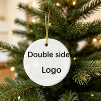 Ornement en céramique pour la sublimation, pour Noël, 3 pouces, ornement rond en céramique double face, ornement vierge pour la sublimation personnalisée
