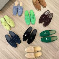 Mocassins sans talon avec accent de fermoir décoratif, Chaussures de créateur, Chaussures de luxe à talons hauts