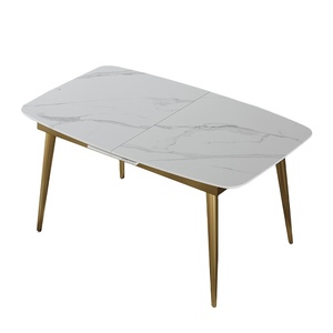 2022 thiết kế mới thời trang hiện đại bàn ăn hình khối nhỏ bằng đá cẩm thạch với kim loại cho gia đình và khách sạn sử dụng nhà bếp - Product Image 1