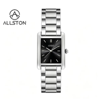 Montre carrée de luxe en alliage à bracelet en acier inoxydable pour femme, mouvement à quartz japonais, légère et vintage, vente en gros à prix réduit
