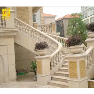 Proyecto de decoración de interiores Cream Marfil Beige Diseño de escaleras de mármol