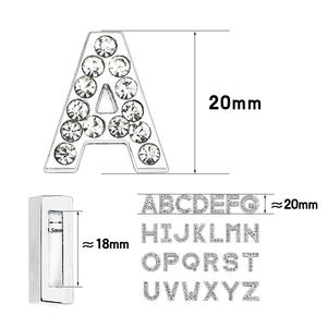 ขายอุปกรณ์ DIY คลาสสิก โลหะผสมสังกะสี A-Z ประดับเพชรเทียม ขนาด 20 มม. ตัวอักษรภาษาอังกฤษแบบเลื่อน สำหรับทำสร้อยข้อมือ DIY - Product Image 4