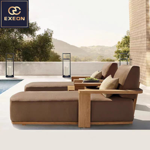 Villa moderne de luxe piscine <span class=keywords><strong>salon</strong></span> mobilier d'extérieur conception personnalisée en teck bain de soleil canapé-chaise - Product Image 2