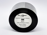 Hanya Pita Transfer Termal Premium Wax Imaging N011 110mm X 300m 450m 500m 600m Hitam, Pita Printer Barcode Wax yang Ditingkatkan