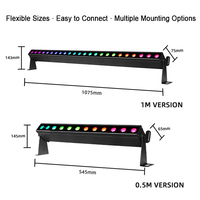 Barra LED Inalámbrica a Batería 12x2W RGBW 4en1, Luz de Ambiente DMX con Activación por Sonido para Bodas, Eventos, KTV
