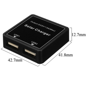 Chargeur solaire Masuyoshi Mitsu double USB 5V 3A avec sortie CC, boîtier compact pour appareils portables - Product Image 1