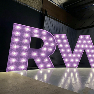 Customizable large LED letter lights in green and white for indoor and outdoor <b>decorative</b> <b>lighting</b>, suitable for wedding parties - Product Image 3