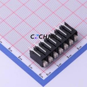 JL212V-50007B01 Spring Terminal Block Through hole Component (THT),P=5mm Connector 1x7P 5mm Black Through Hole - Product Image 1