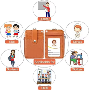 Premium PU Leather Name Card <strong>Driver</strong> License ID Badge Holder With Lanyard for Office Staff <strong>Employee</strong> <strong>Work</strong> Secure Accessory - Product Image 4