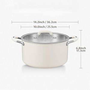 Cocotte en acier inoxydable triple couche avec couvercle en verre, poignée en silicone, sans revêtement, compatible lave-vaisselle, pour pâtes et bouillons - Product Image 6