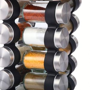 Organisateur de tiroir de cuisine rotatif à 360° à 4 niveaux, présentoir pour 16 pots à épices, ensemble de rangement pour pots à épices avec support - Product Image 4
