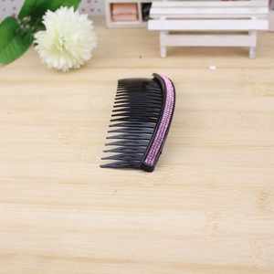 Rhinestone Hair Combs <b>Plastic</b> Resin Black With Colorful <b>Strips</b> For Women Headdress Accessory - Product Image 3