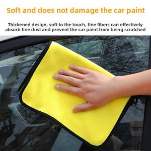 コーラルフリース織りツートンカラー洗車タオル多機能車拭き用厚吸収クイックドライ両面クリーニング布 - Product Image 4