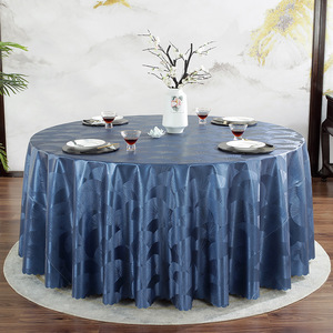 Vente en gros Nappe ronde tissée florale Banquet Mariages Fêtes Nappe en cuir PU pour événements - Product Image 4