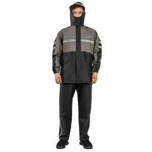 Full PVC rainstorm proof thickened electric motorcycle outdoor riding split raincoat rain pants suit for menRainproof clothing