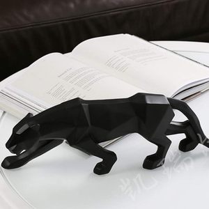 新家庭用品大チーター装飾像彫刻ミニ樹脂動物サファリ幾何学動物像 - Product Image 2