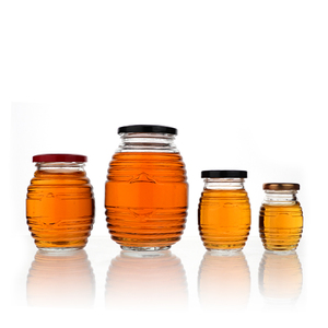 공장 생산 도매 다른 크기 100ml 250ml 500ml 1000ml 하이브/벌집 모양의 유리 꿀 항아리 - Product Image 5