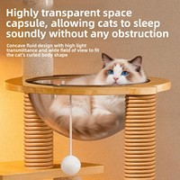 Arbre à chat et lit pour chat multi-niveaux de luxe, avec poteau d'escalade, grand espace, tour capsule transparente, tout-en-un, design mignon et tendance