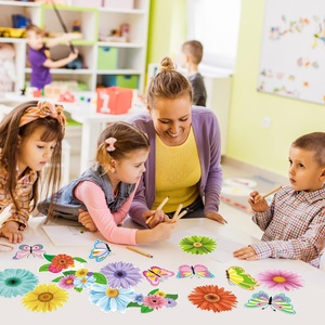 Decoraciones Personalizadas para Tableros de Anuncios de Primavera, Recortes de Mariposas y Flores, Decoración de Pared de Primavera/Verano, Artículos Florales para Fiestas - Product Image 5