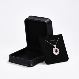FANXI H158 Custom logo High End <b>Black</b> PU Leather Suede Insert Jewelry <b>Box</b> Bracelet Necklace Ring Gift 'Jwellery' Packaging <b>Box</b> - Product Image 3
