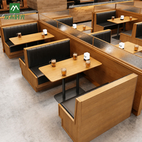 Ensemble de sièges de banquettes en cuir PU pour café, restaurant, hôtel, salon de thé, avec table à manger en bois et chaises – Vente en gros, personnalisable