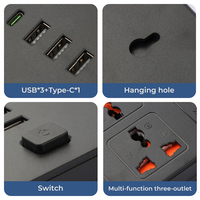 Regleta de Enchufes Universal con Interruptor Principal, 6/8 Tomas de CA + 3 USB-A + 1 Tipo-C, Enchufe EU y UK Opcional, 10A 2500W