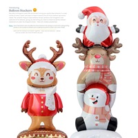 Ballon en film d'aluminium en forme de lampadaire de Noël, motif animal de dessin animé, style nouveau, pour décorations de fête de Noël transfrontalières