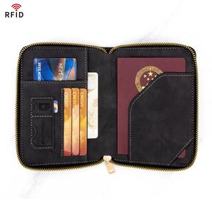 Nouveau daim PU cuir fermeture éclair voyage portefeuille <span class=keywords><strong>passeport</strong></span> couverture, unisexe grande capacité RFID protégé porte-carte étui, porte-<span class=keywords><strong>passeport</strong></span> - Product Image 5