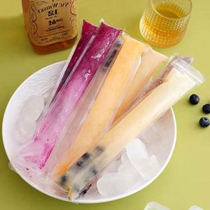 Sachets jetables transparents sans BPA, imprimés en héliogravure, pour moules à glaces et yaourts glacés DIY, avec fermeture éclair - Product Image 4