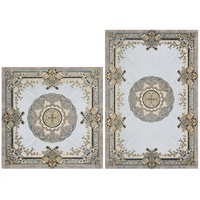 Carreaux de puzzle de sol à motif de luxe carré plaqué or personnalisé Tapis de villa fourni en usine pour la fonction de brique réfractaire du salon