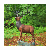 Statue de cerf en laiton, sculpture sur mesure, antique, professionnelle, en plein air, en bronze, taille réelle, pour jardin, à vendre