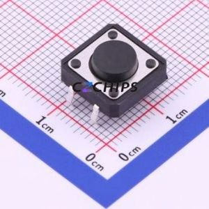 TS-1003-BR05016 Tactile Switch Through hole-4P,12x12mm Switch Single Pole Single Throw Round Button 1.6N Through Hole - Product Image 1