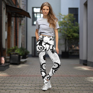 Leggings a Compressione Senza Cuciture - Pantaloni Yoga a Vita Media con Arricciatura in Spandex e Nylon - Product Image 6